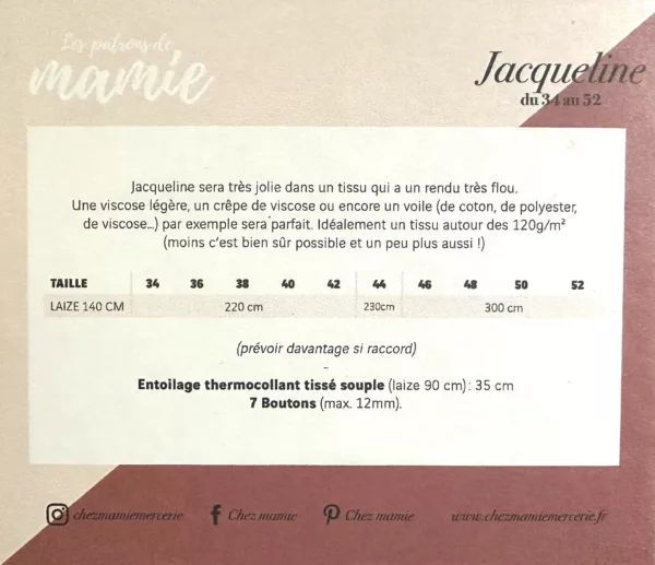 patron de couture blouse jacqueline