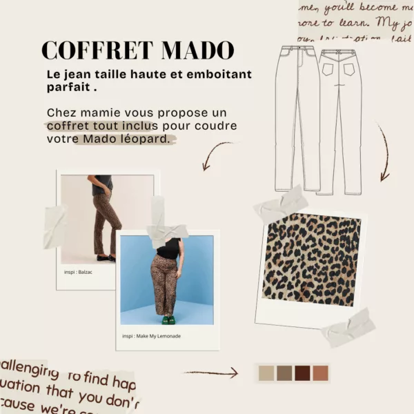 coffret couture patron jean mado leopard