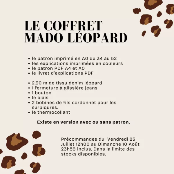 coffret couture patron jean mado leopard