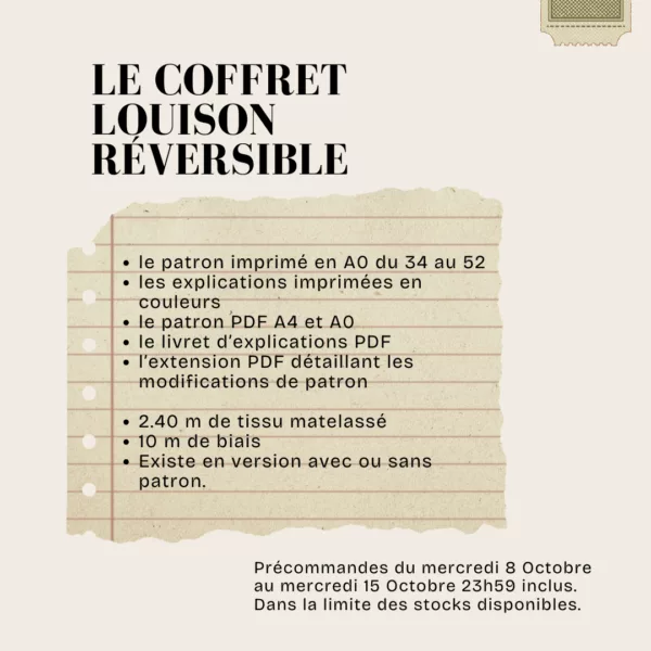 coffret veste louison reversible matelasse chez mamie