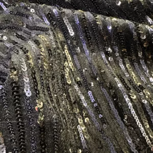 tissu sequin noir et bleu