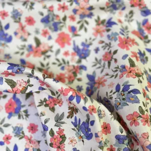 tissu coton fleuri