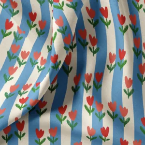 rayure tulipe tissu coton rayures et tulipes